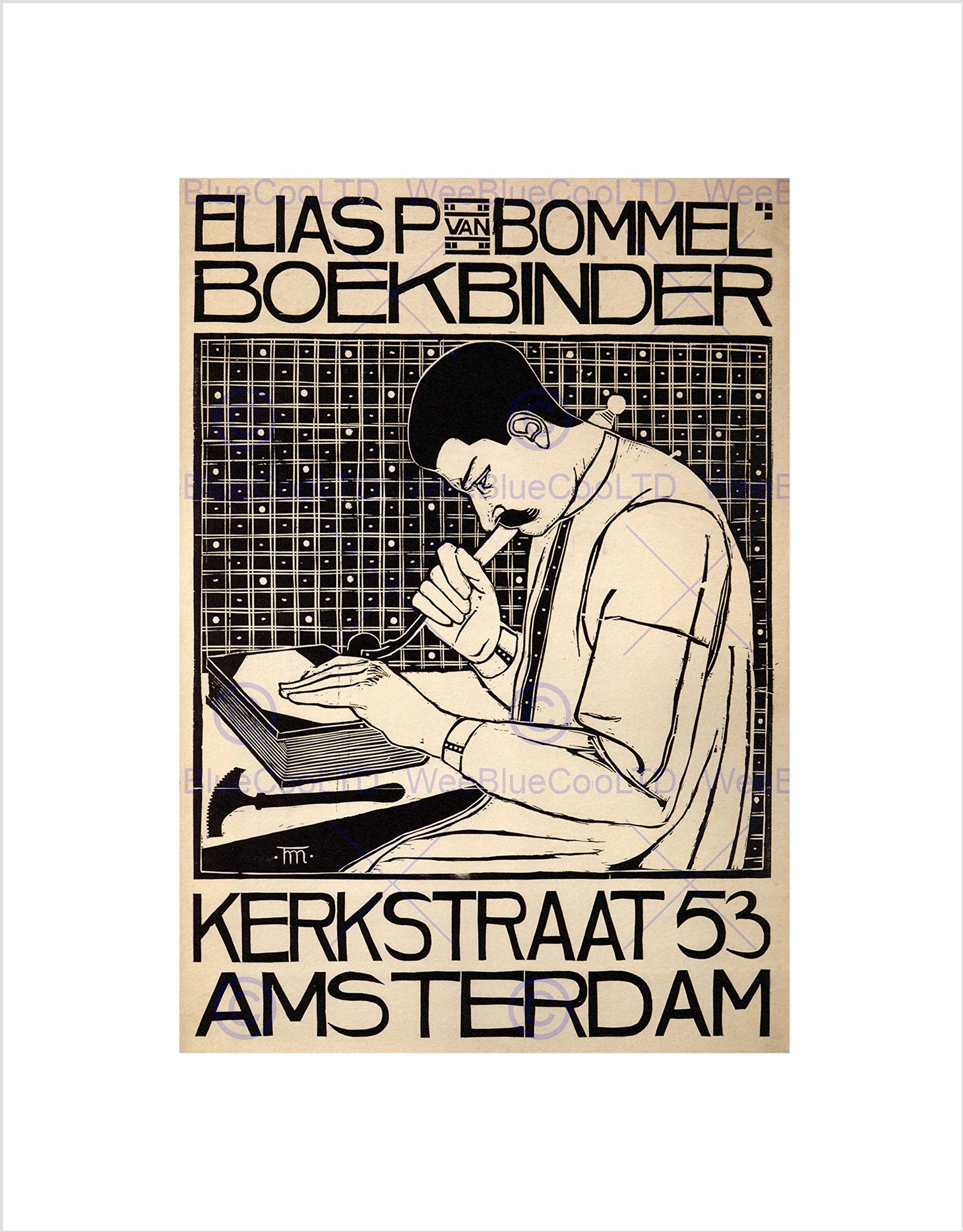 Wee Blue CooWee Blue Coo Advert Bookbinder Van Bommel Amsterdam Netherlands Wall Art Print