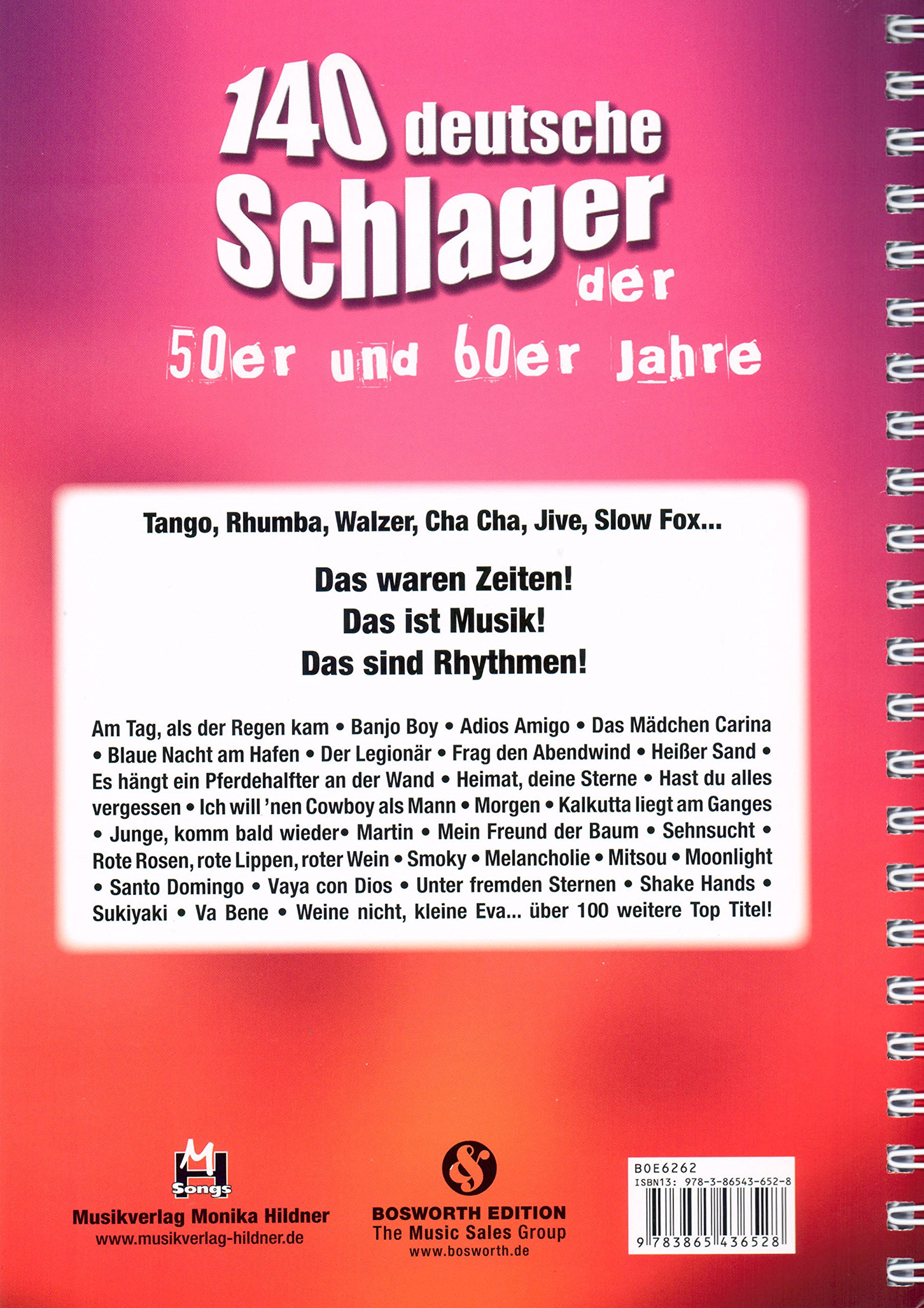 Bosworth 140 deutsche Schlager der 50er und 60er Jahre [Noten/Sheet Music] - Tango, Rhumba, Walzer, Cha Cha, Jive, Slow Fox u.a. mit Glitzerbleistift [Spiralbindung]