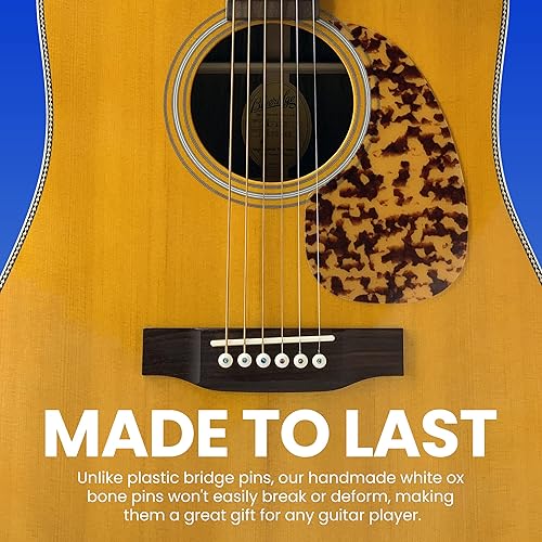 Miniatura 13 de Crosby Pines de puente de hueso puro ranurado para guitarra acústica de 6 y 12 cuerdas