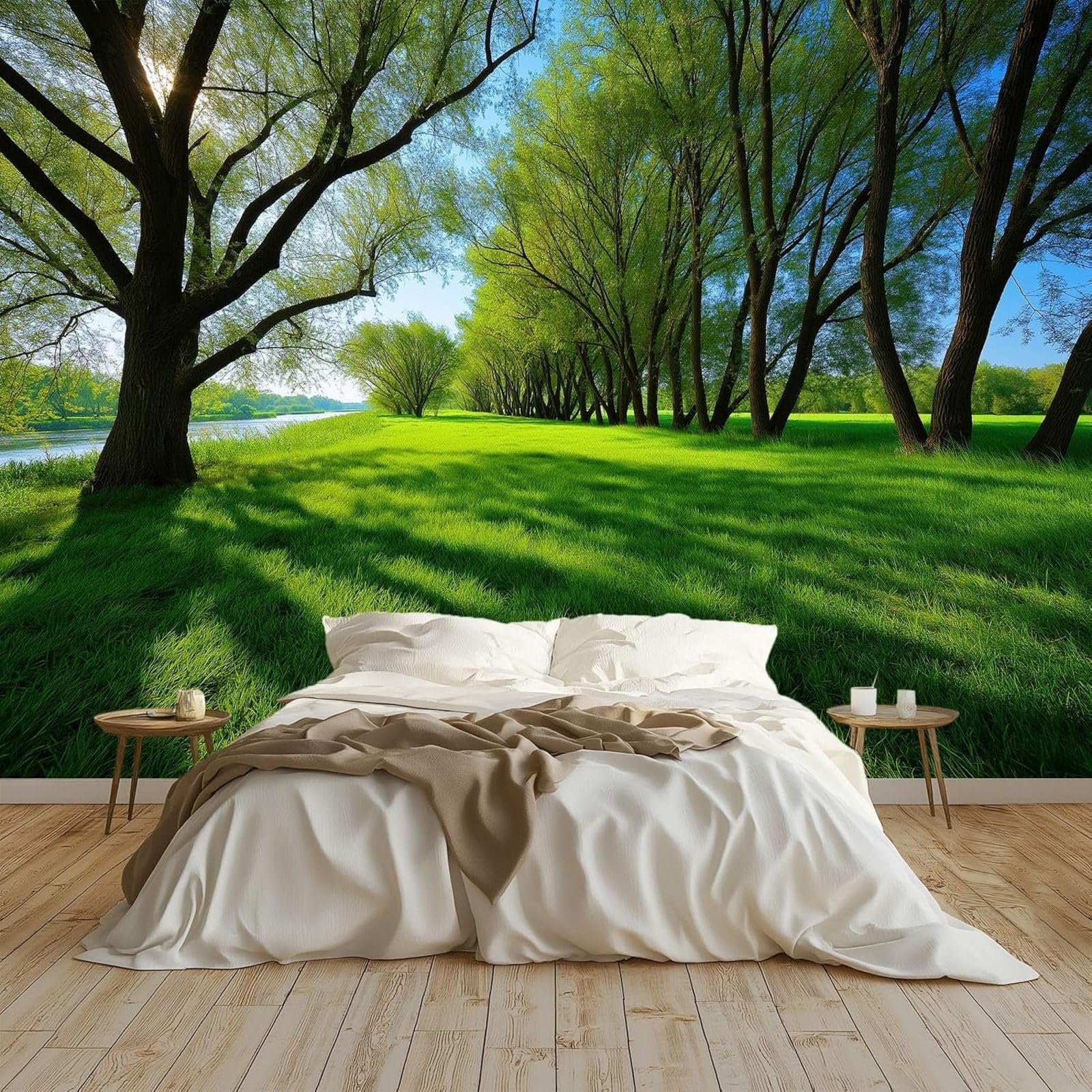 hgjdjhnf Forest Meadows Wallpaper Photo Wallpaper Mural Mural Living Room Bedroom Office Hallway Decor Green 430cm x 300cm