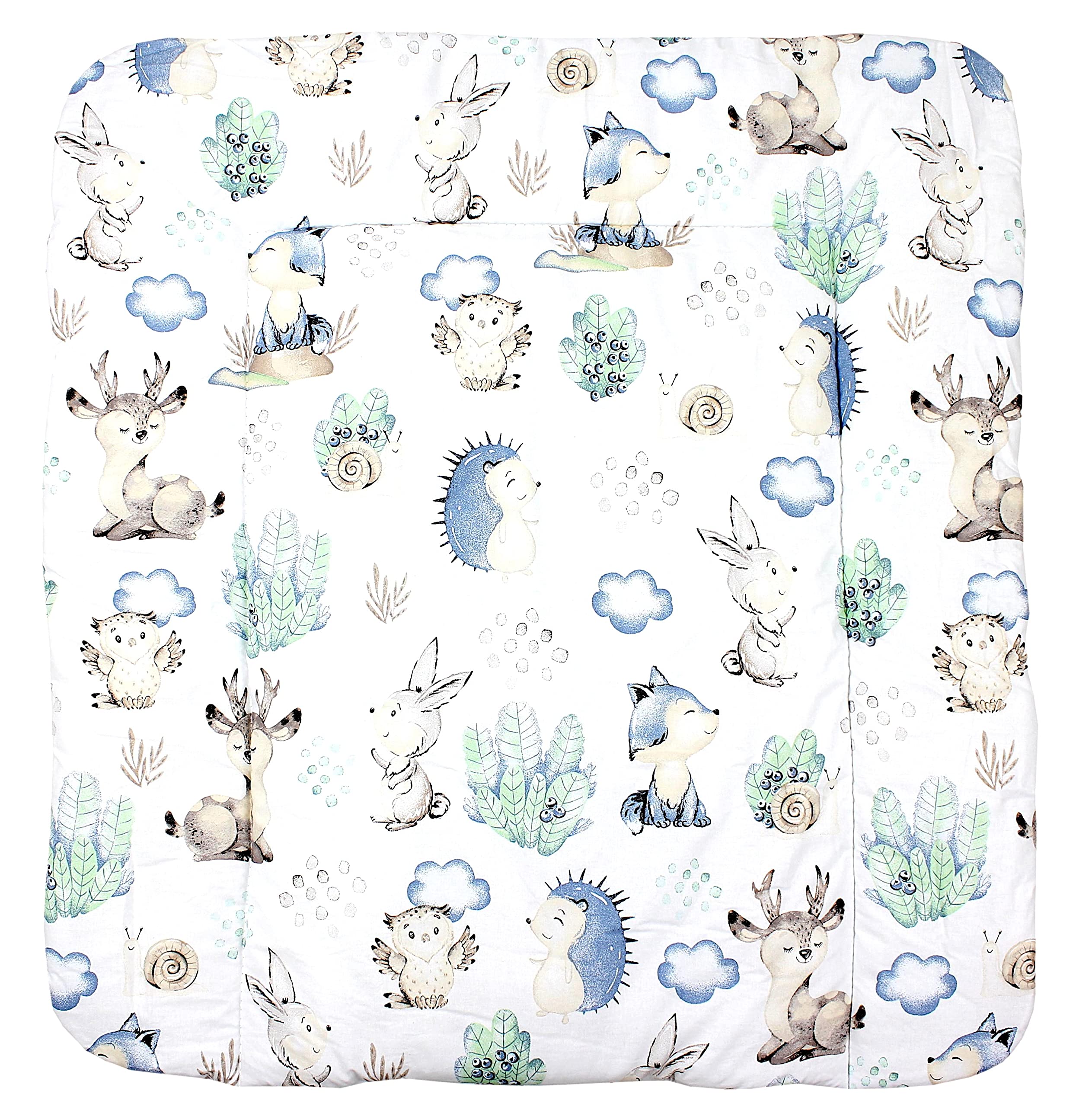 TupTam Colchón para Cambiador para Bebés Niños y Niñas, Safari/León/Marrón/Hojas/Verde, 70 x 50 cm — view 83