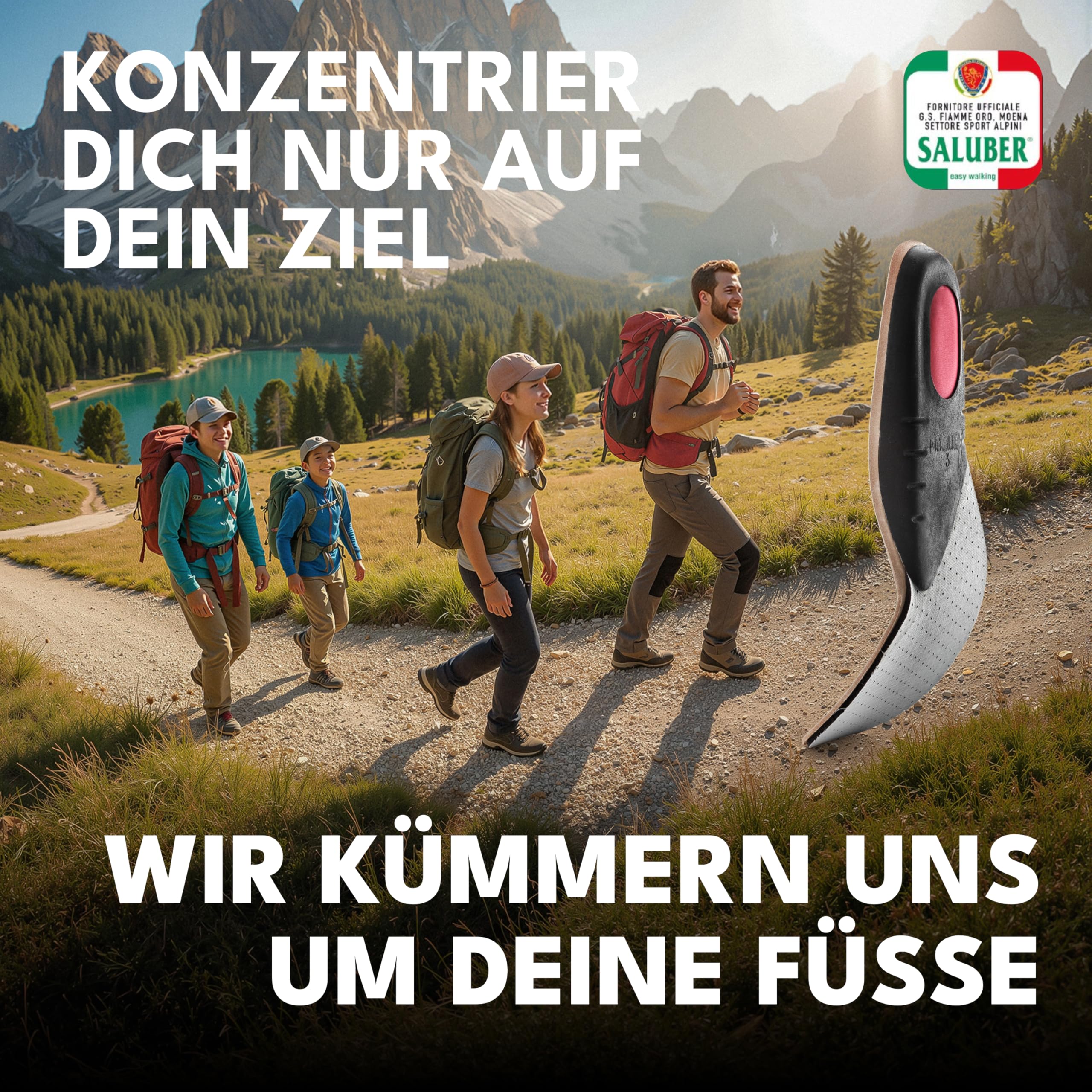 Saluber Einlegesohlen Herren & Damen Active 406 Gr. 39 | Echtleder für ein frisches Fußklima | dämpfende Einlegesohlen mit Poron+ Technologie | robuste Schuhsohlen Made in Italy