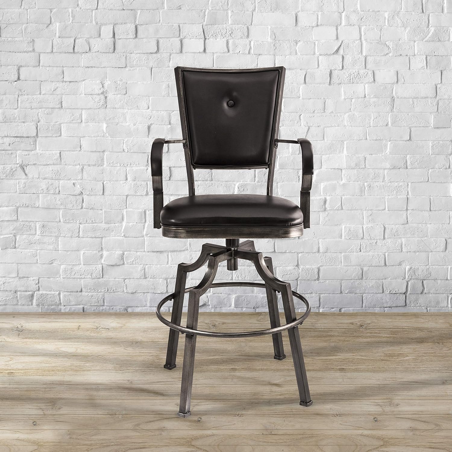 Hillsdale Furniture Castlebrook Swivel Bar Stool, Black: Furniture & Decor