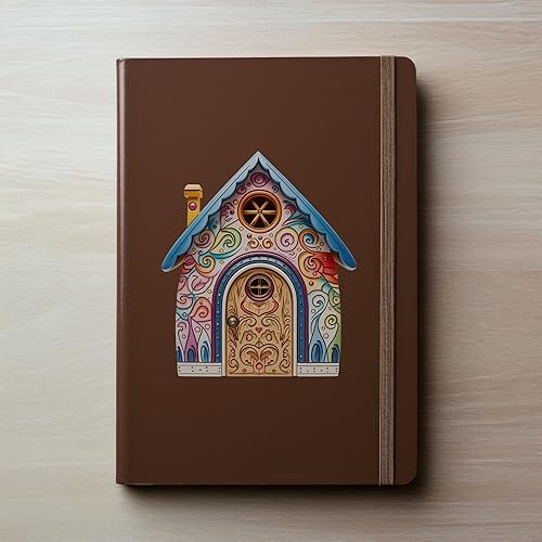 Miniatura 7 de Swirly Artistic House - Adhesivo de pared 3D para puerta de hadas