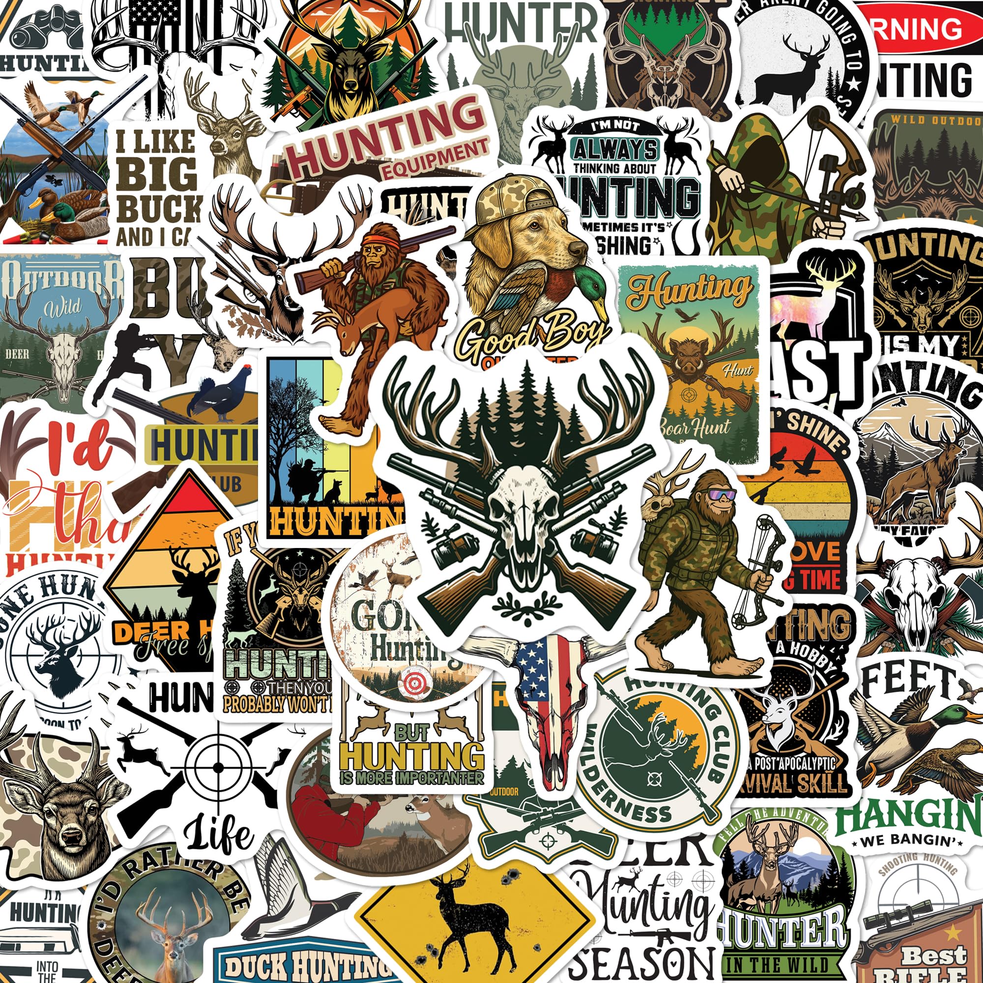 BEATRI Hunting Stickers 50Pcs Waterproof Vinyl Deer Hunting Decor