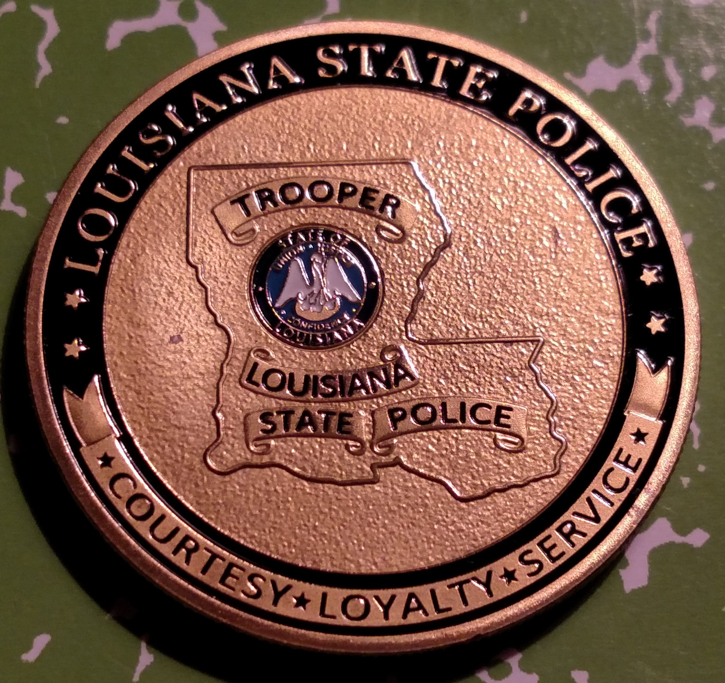 STATE OF LOUISIANA STATE POLICE TROOPERS CHALLENGE COIN C 5.98