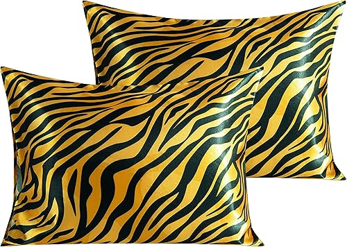 Vista 24 de BEDSUM Paquete de 2 fundas de almohada de satén de seda King para cabello y piel, suaves y lujosas, fundas de almohada con cierre de sobre, 20 x 36