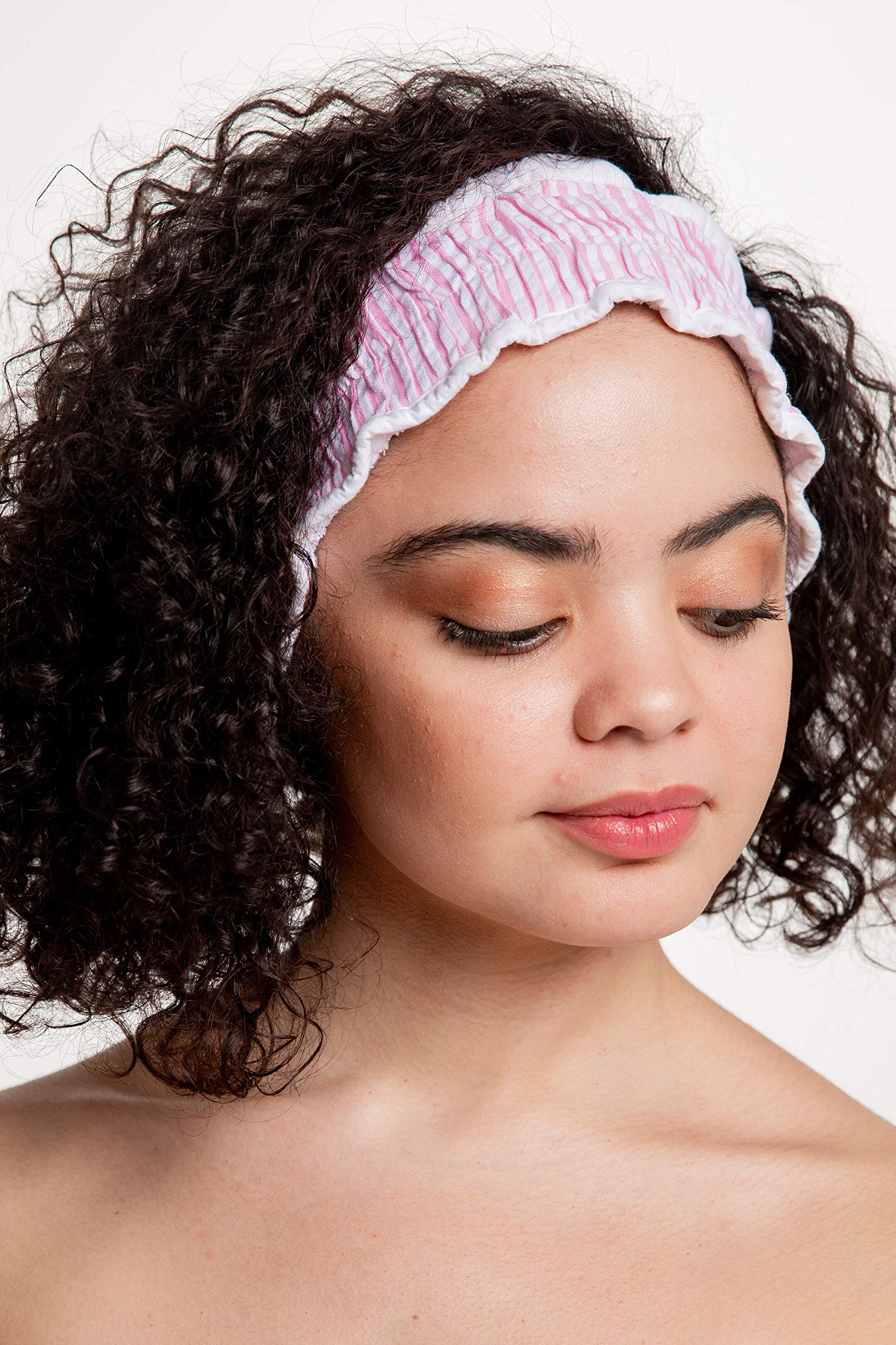 Seersucker Spa Headband - Pink