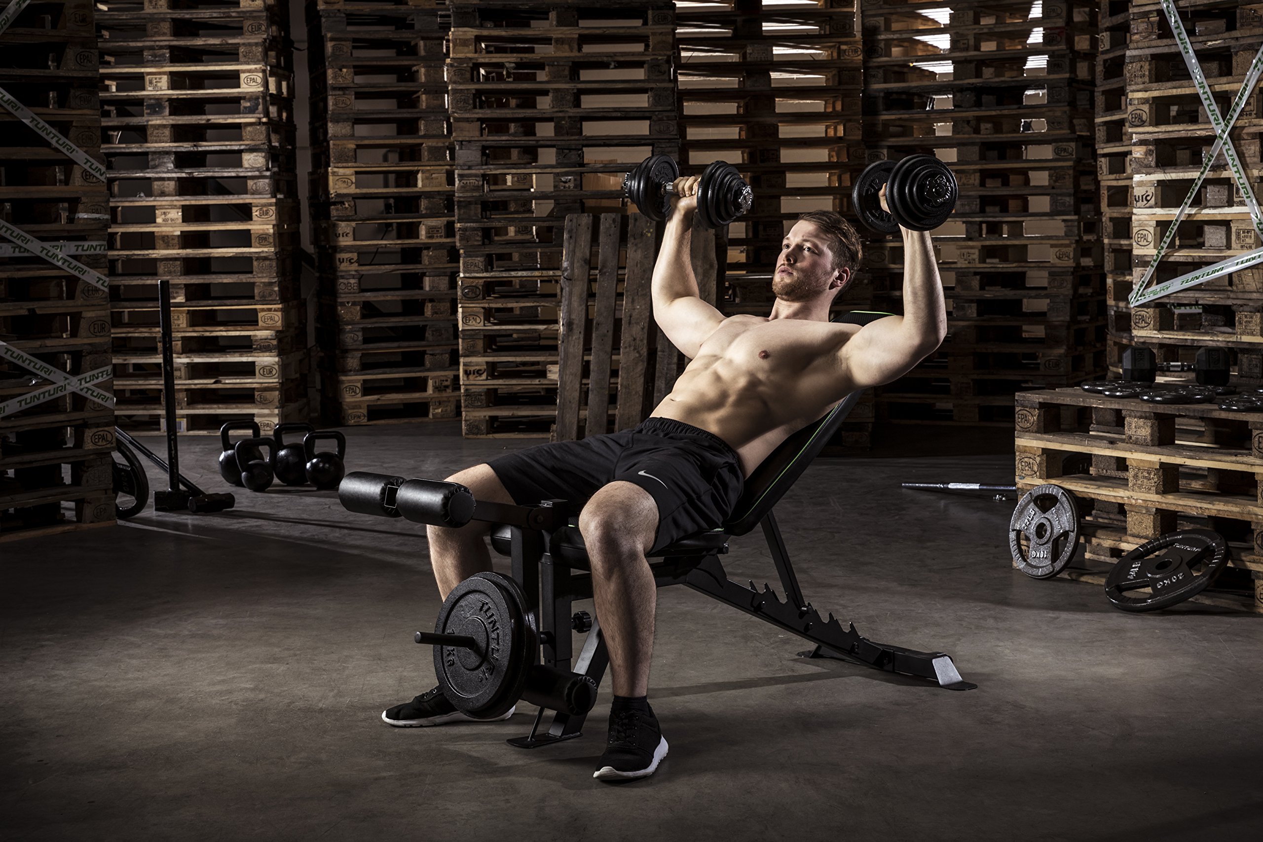 Tunturi UB60 Panca Palestra Utility Bench Panca inclinata, Nero, 1