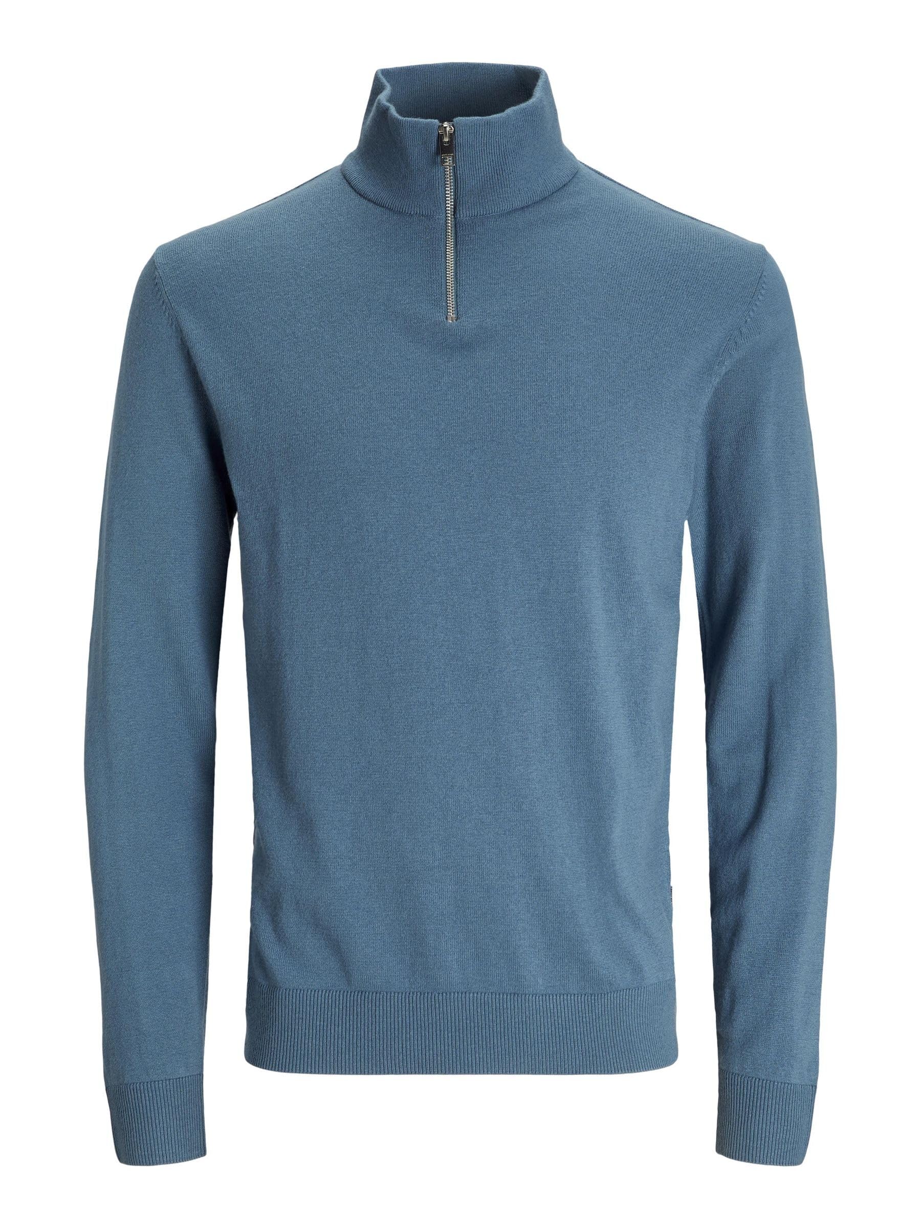 JACK & JONES Men's Jjeemil Knit Half Zip Noos Jumper, Oceanview, M