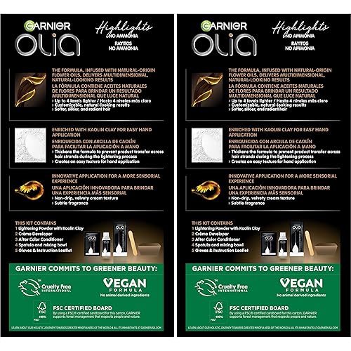 Miniatura 2 de Garnier Olia - Kit de color de cabello sin amoníaco para morenas H03 incluye acondicionador de cabello después del color espátula y cuenco para