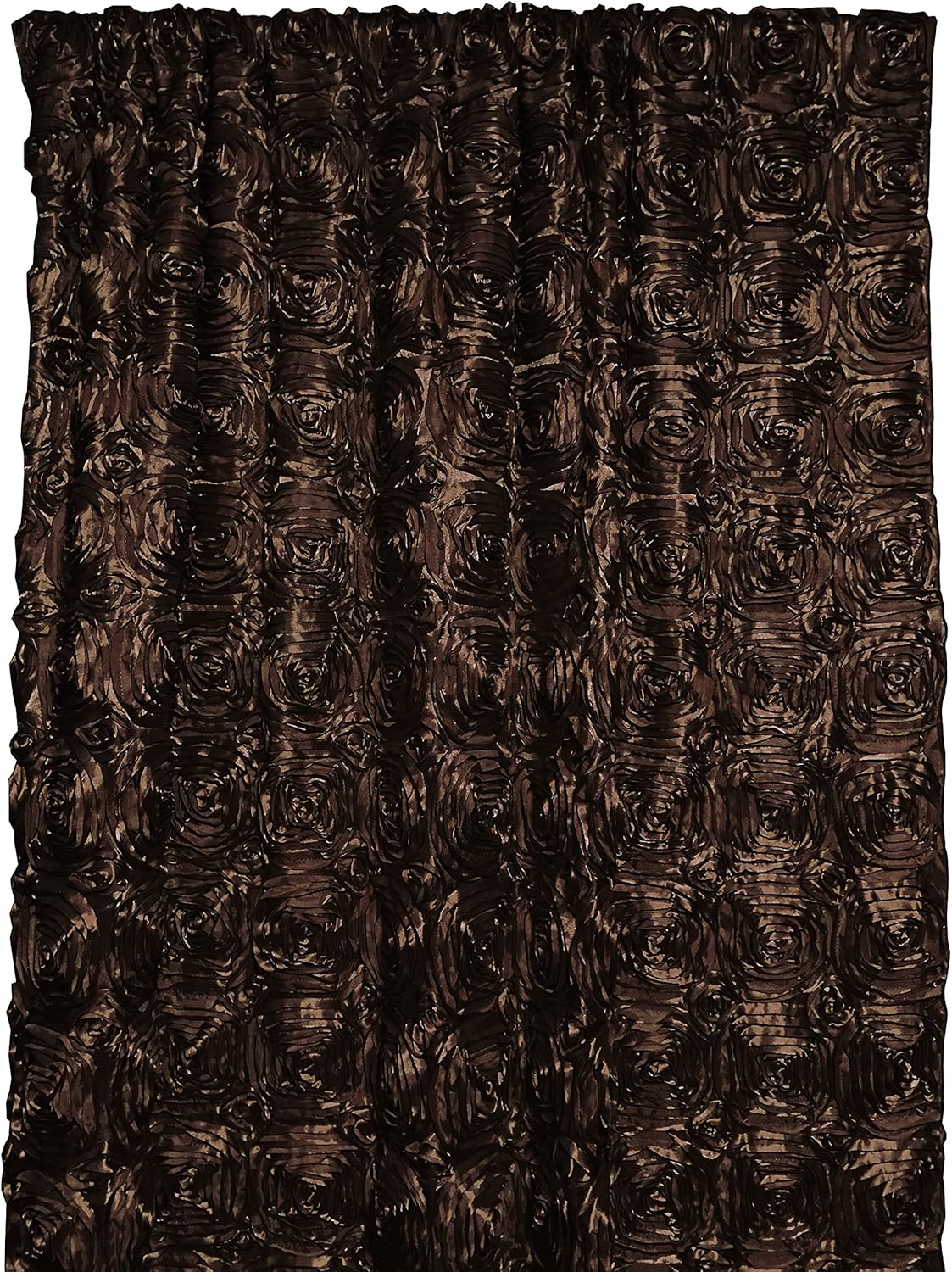 lovemyfabric Floral Rosette Flower Textured Curtain Panel 54 Inch Wide/Wedding/Photography/Backdrop/Window Treatment/Window Curtain (96" Long, Red)