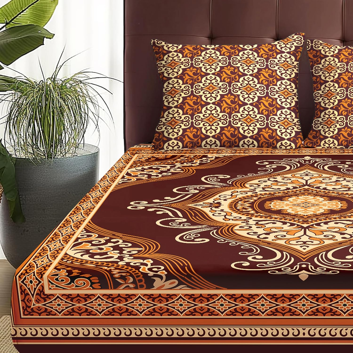 Story@Home 210 TC bedsheets for Double Bed Premium Feel raja…