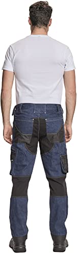 Foto von DINOZAVR Neurum Denim Herren-Arbeitshose - Strapazierfähige elastische Männer Jeans Bundhose mit Multifunktionstaschen - Dunkelblau 50