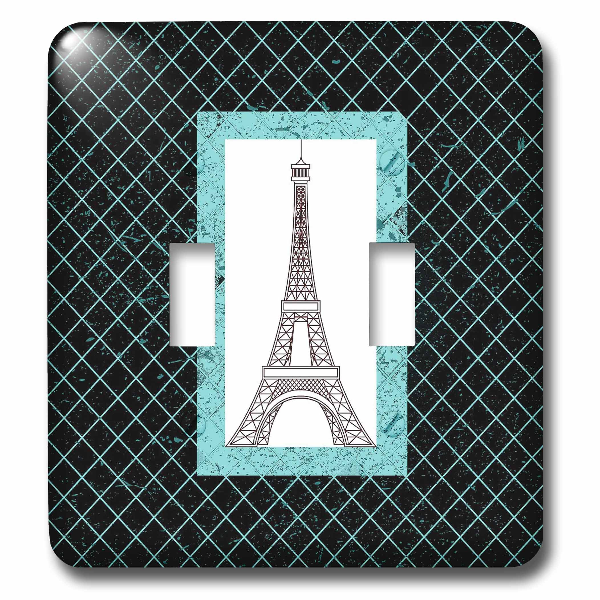 Interrupteur double Tour Eiffel turquoise 3dRose lsp_124525_2 diamant