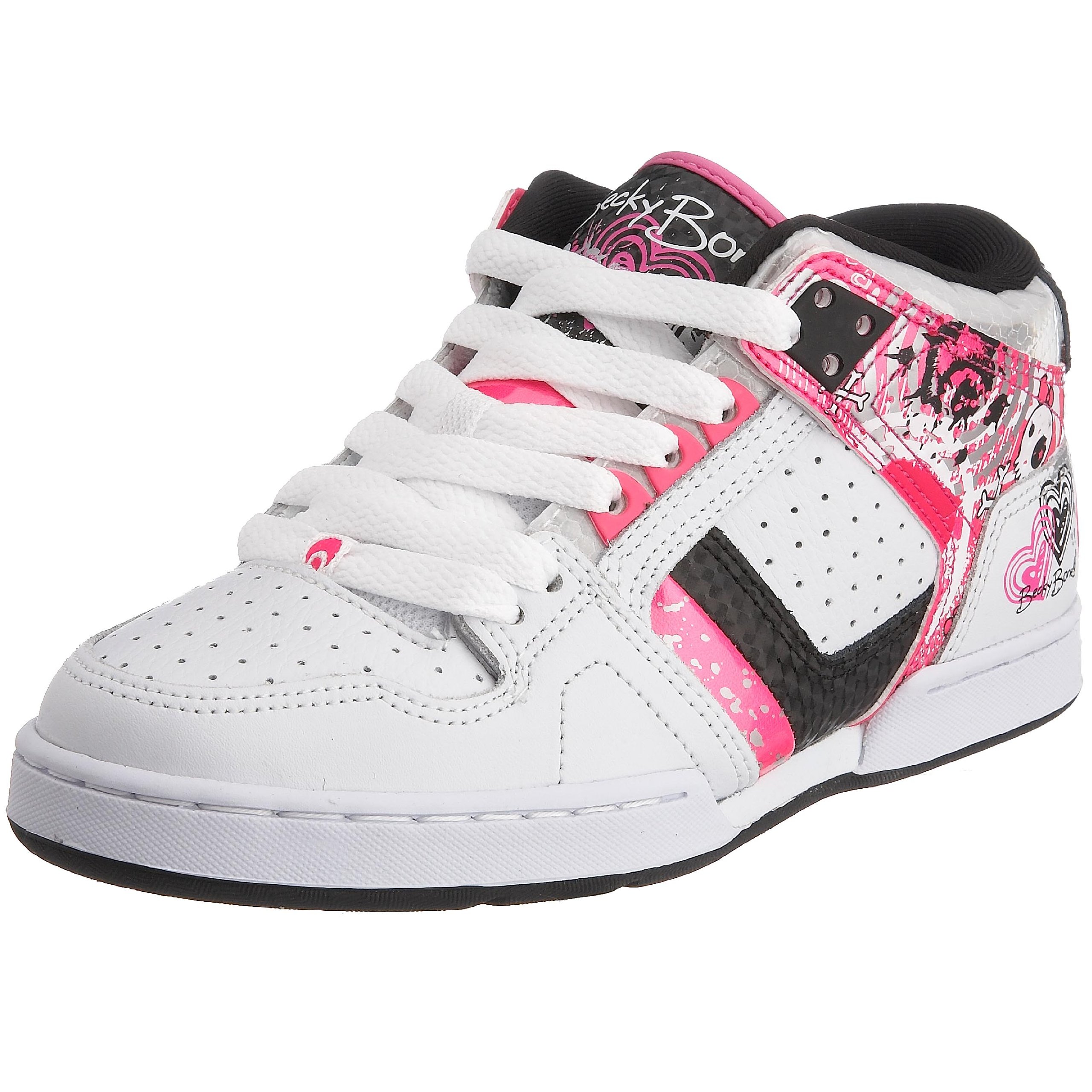 Osiris Women's NYC 83 Girls Skateboarding Shoe,White/Pink/Black,6