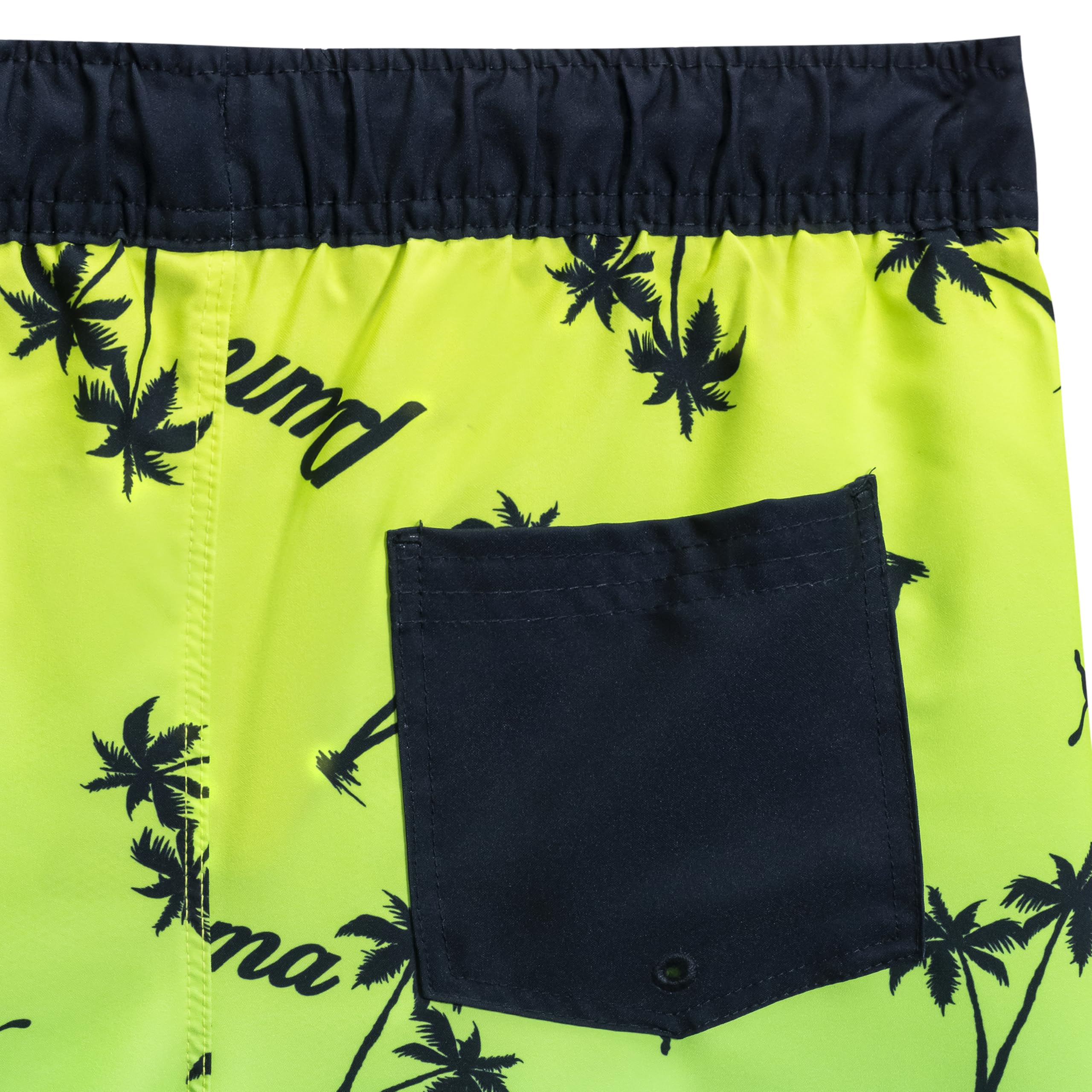 PUMA Boys' Fashion Swim Trunks, Water Repellant, Elastic Waistband with Drawcord, Club Navy Gradient