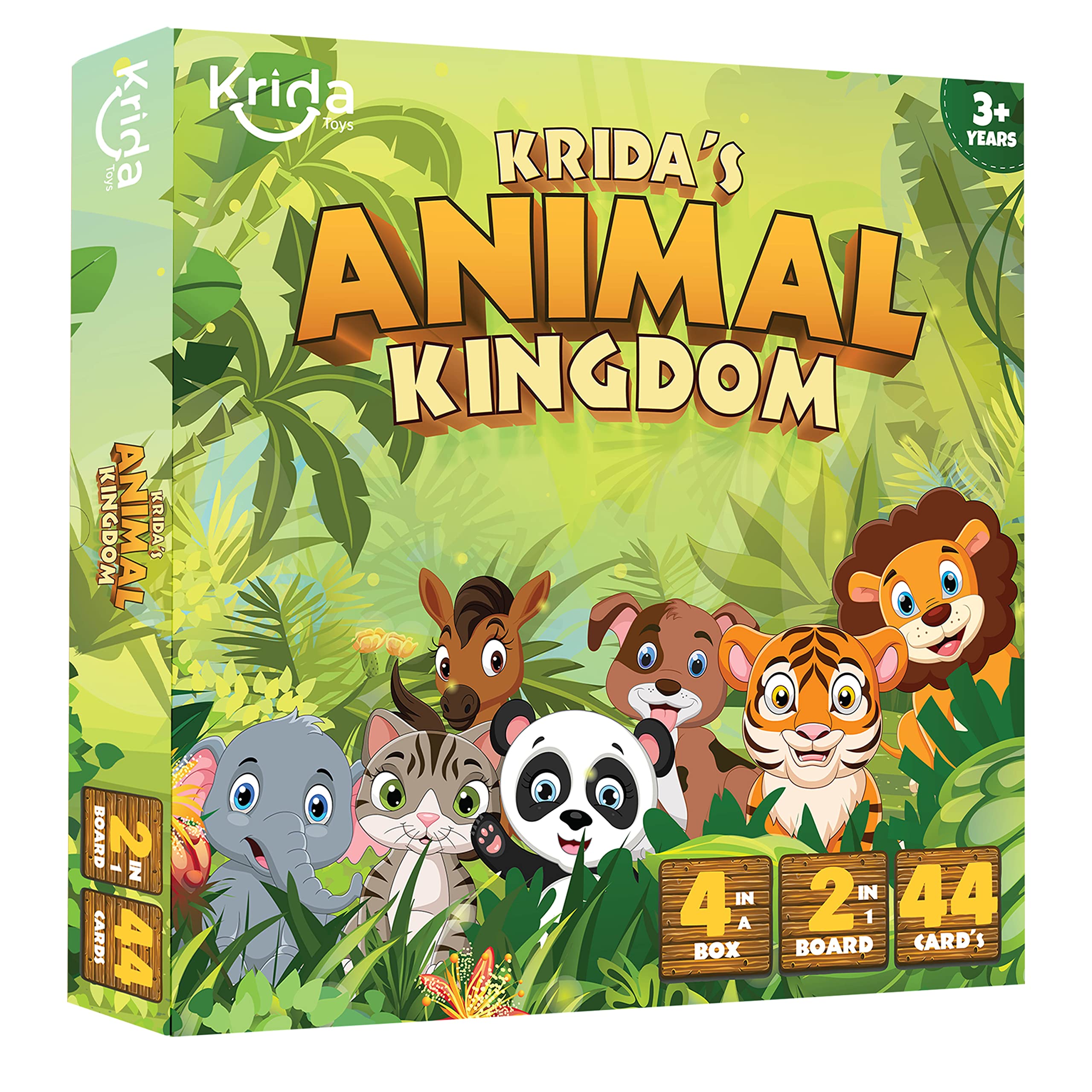 Krida's Animal Kingdom Puzzle & Board Game| Animal Educational Board Puzzle | 2 in 1 | Jungle Theme Board Game | Fun Strategy Board Game and Puzzle