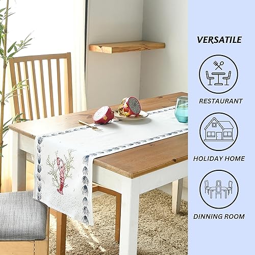 Miniatura 6 de Folkulture Camino de mesa bohemio de 90 pulgadas de largo para decoración de granja, camino de mesa de comedor 100% algodón para decoración de