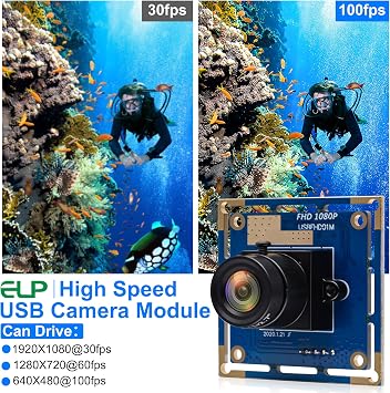 ELP 1080P USB Security Camera Module High Speed 2MP Free Driver Webcam