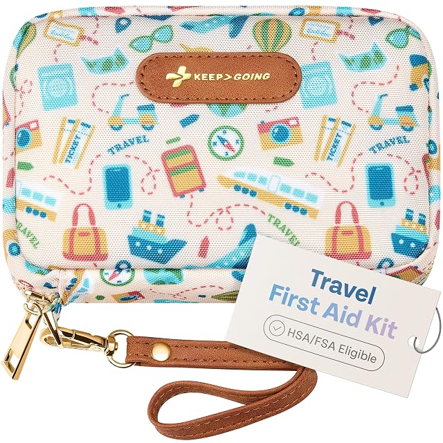 KeepGoing Travel First Aid Kit for Car Home Hiking Camping and Outdoor Emergencies - First Aid Kit Travel