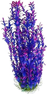 Purple & Pink Aquarium Plant with Base 19-20 Inch Fish Tank Decoration Ornament