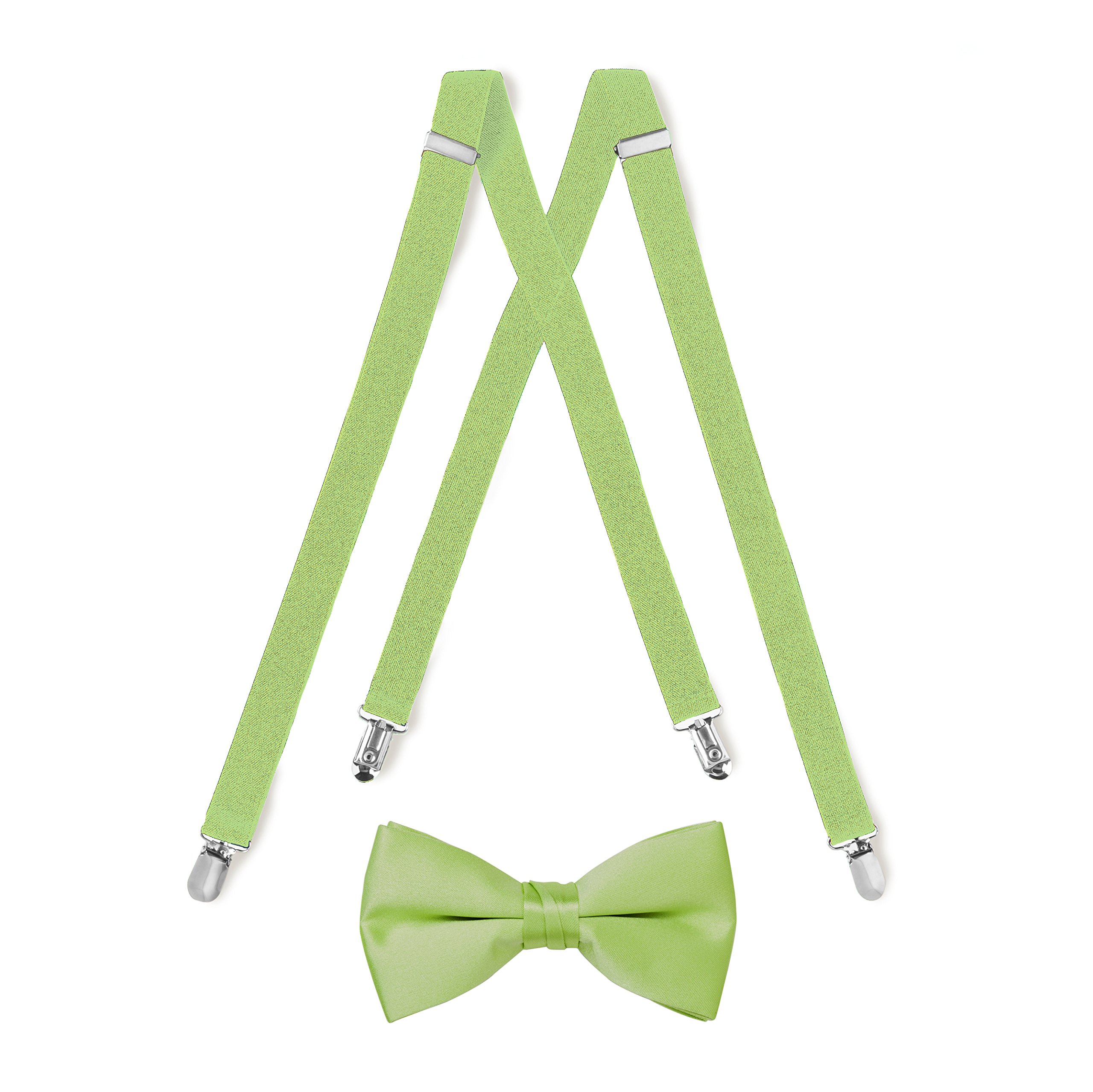Suspender & Bow Tie Set (Adult, Lime Green)