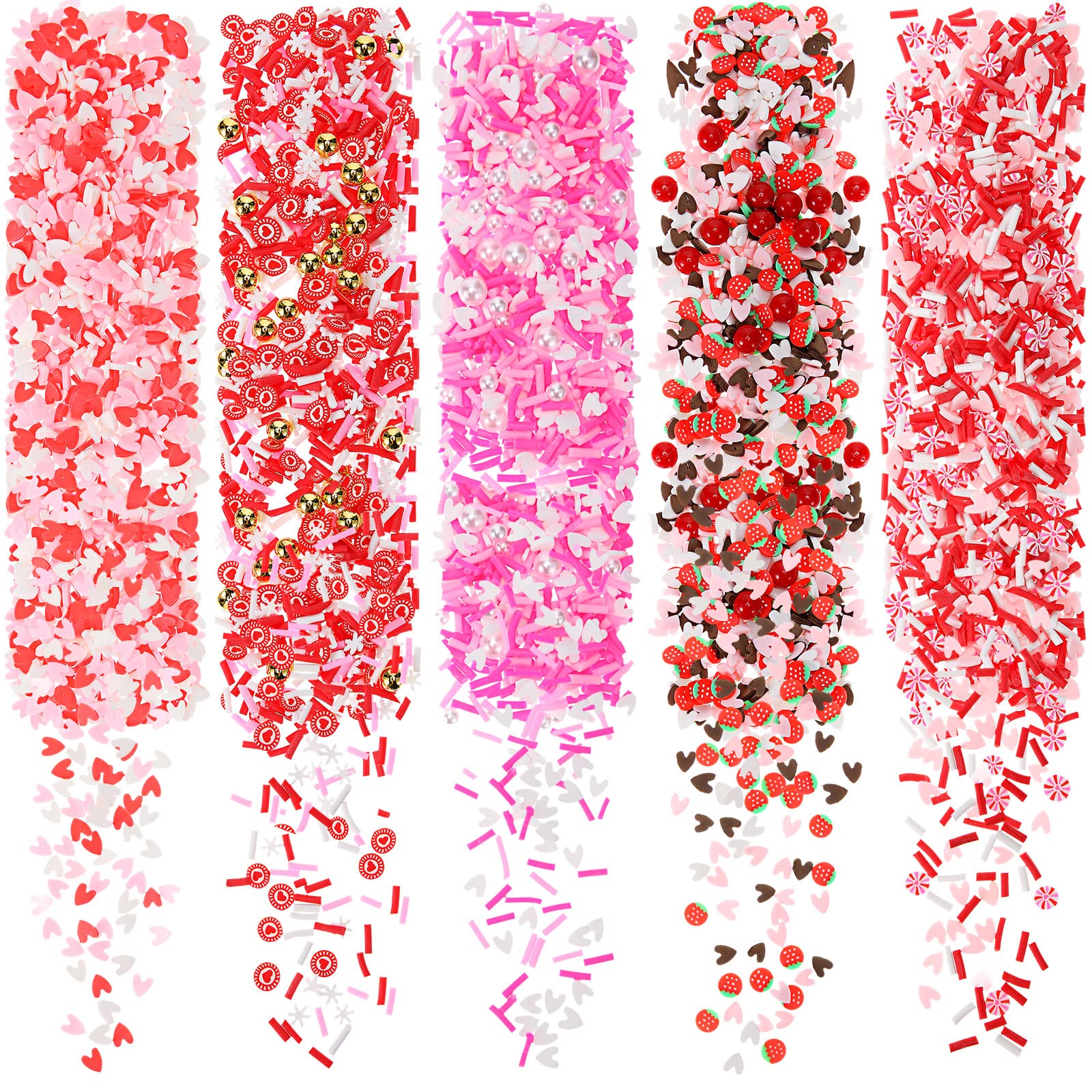 250 Grams Valentine Fake Chocolate Candy Sprinkles Tiny Polymer Clay Embellishments Heart Polymer Slices Soft Clay DIY Decoration for Resin Nail Scrapbook Charm DIY Art Crafts Making
