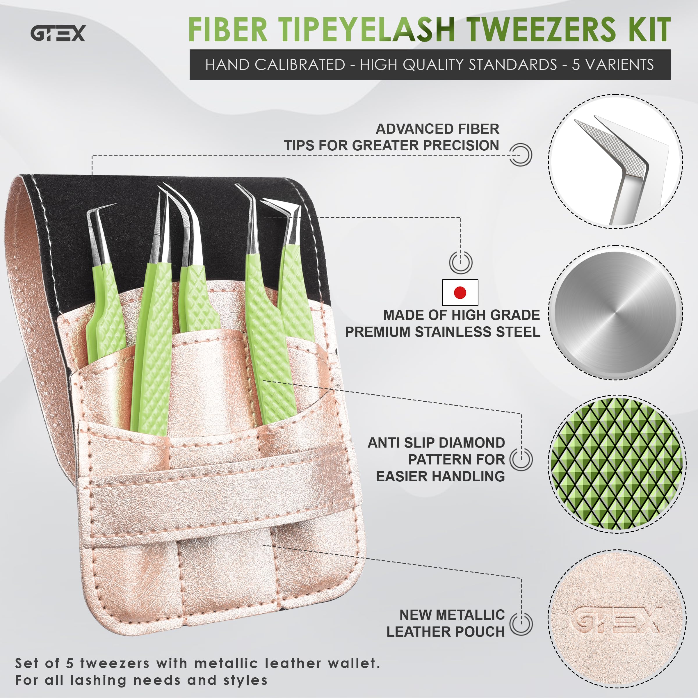 Amazon.com : GTEX Fiber Tip Lash Tweezers For Eyelash Extension