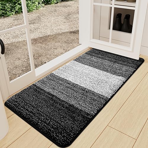 Vista 99 de Kitinjoy Tapete para puerta de interior y exterior, 48 x 32 pulgadas, antideslizante, absorbente, atrapador de suciedad, de perfil bajo, lavable