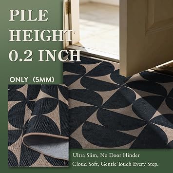 Lahome Geometric Indoor Door Mats for Entryway, 2x3 Washable Non Slip Rug
