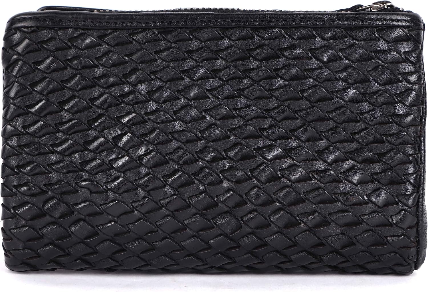 Genuine Leather Wallet | Women's Small Wallet with Zipper Coin Purse | 17 Card Slots & ID Compartment | Black Leather Wallet with Strap | Compact & Elegant Design