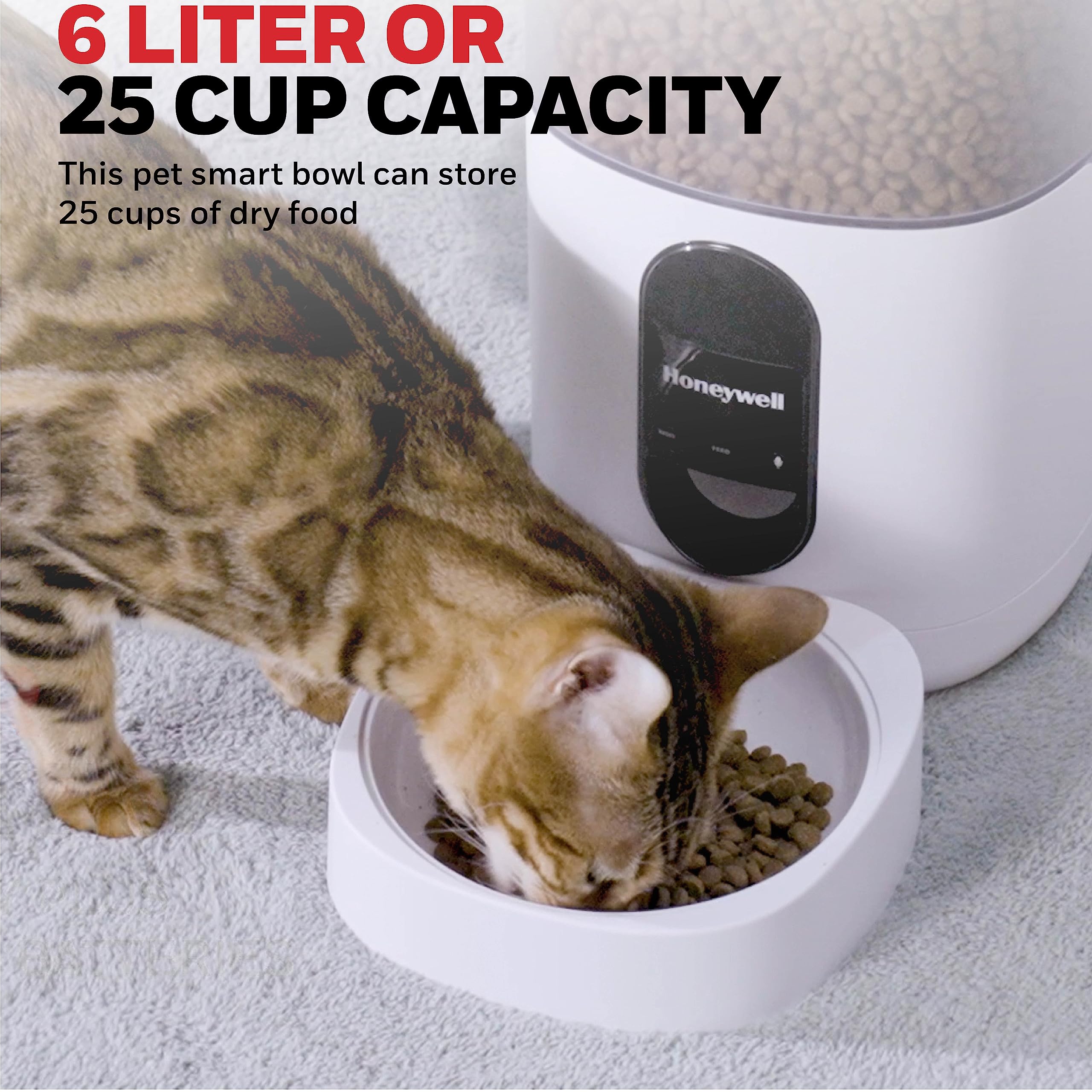 Honeywell 6L Automatic Pet Feeder: Programmable Dog and Cat Food Dispenser with Portion Control, Remote Feeding via Smartphone App, and Voice Message Feature – Ideal for Small to Large Breeds - image 4