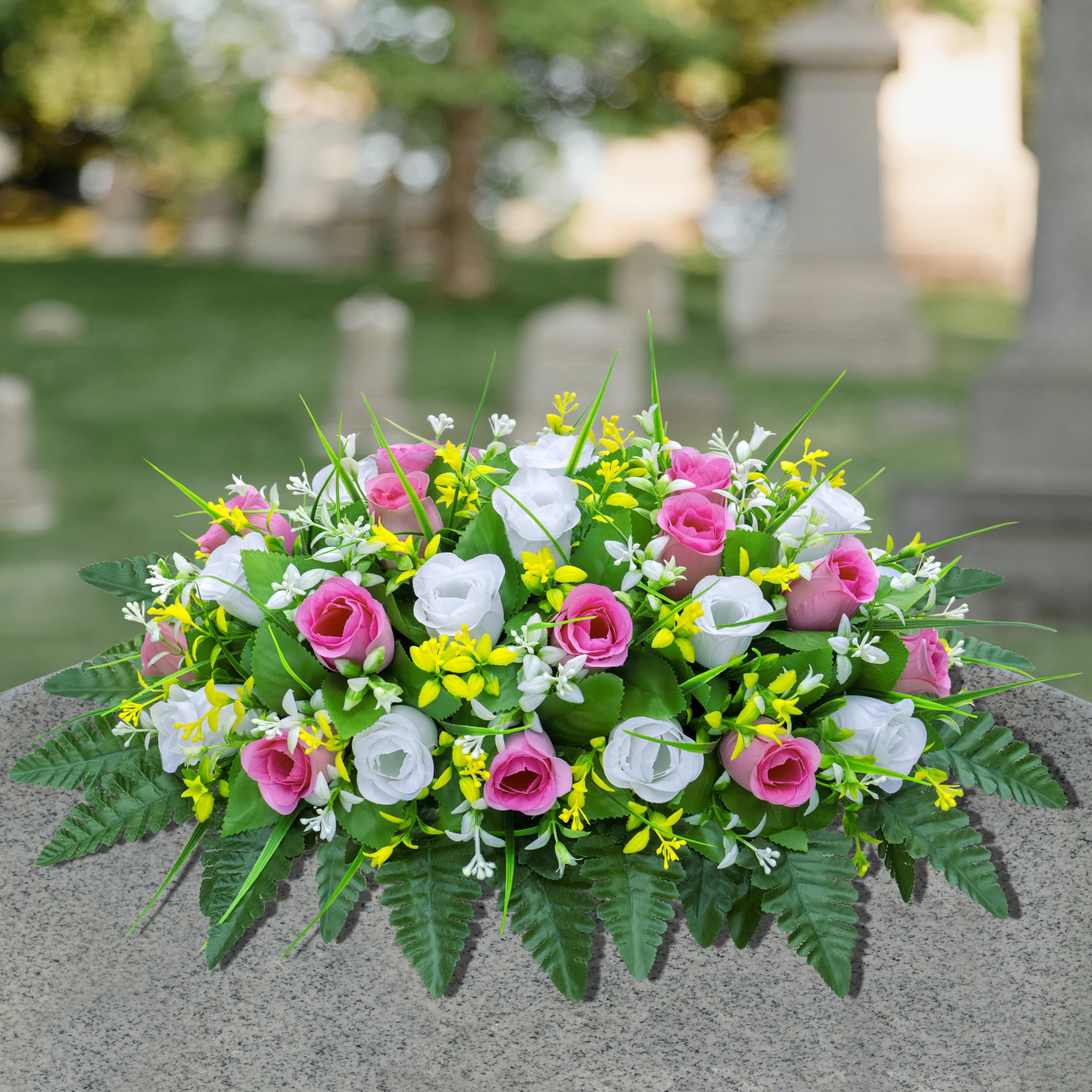 Amazon.com: LVXINLI Artificial Cemetery Flowers Saddle-Shaped