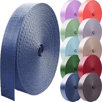 Nylon Webbing 1 inch 1.5 inch 2 inch Nylon Strap Backpack Straps Belt, 10 25 50 3.3 Yards Webbing