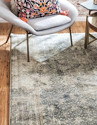 Miniatura 3 de Unique Loom Baracoa Collection - Alfombra de área La Cabana (3' x 5' 1" Rectángulo, Gris HumoMarrón)