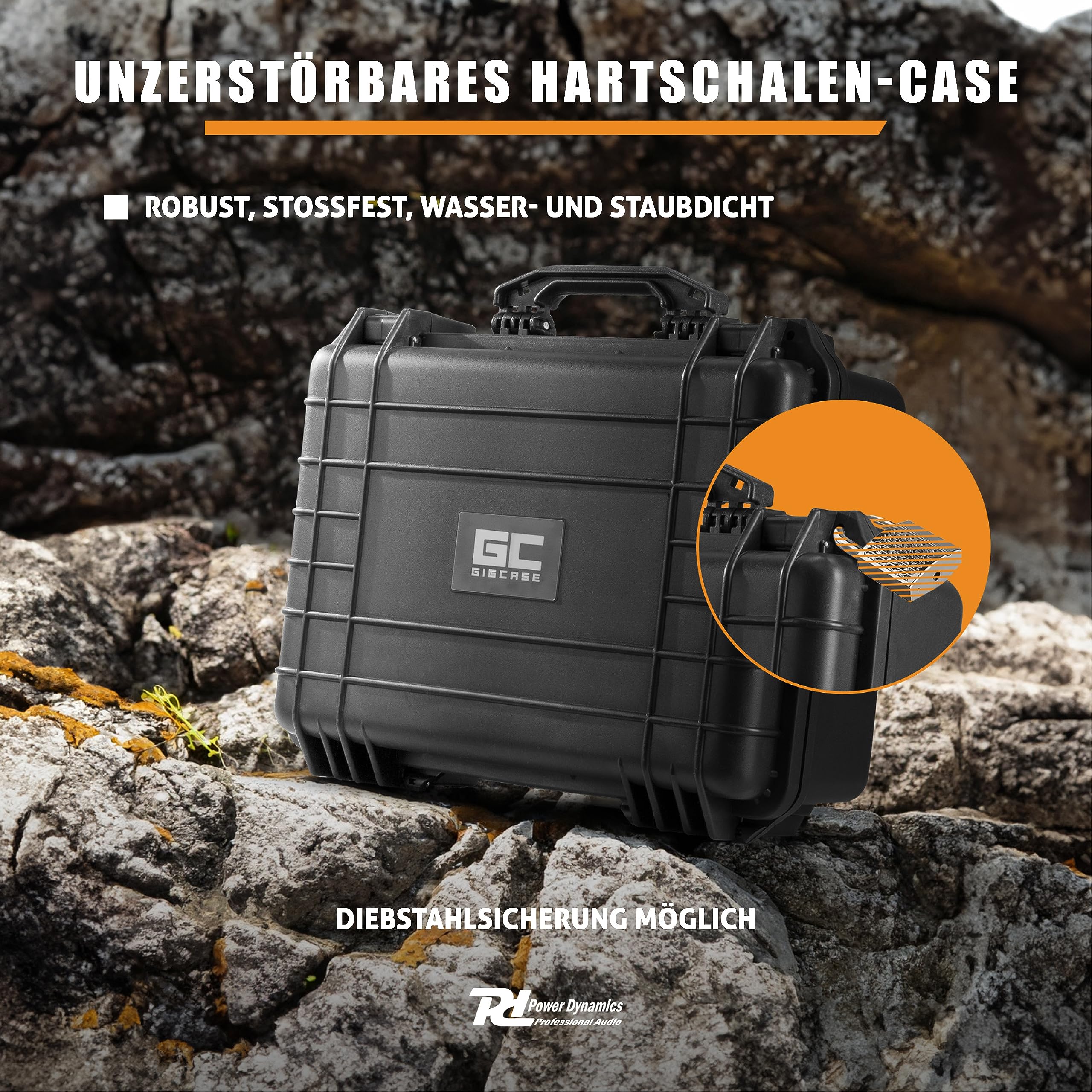 Power Dynamics GIGCase12, Universal Hard Case Kamera Koffer Schaumstoff, DJ Koffer, Foto Koffer, Schutzkoffer, DJ Universalkoffer, Wasserdichter Koffer, Transportkoffer mit Schaumstoff, Schwarz