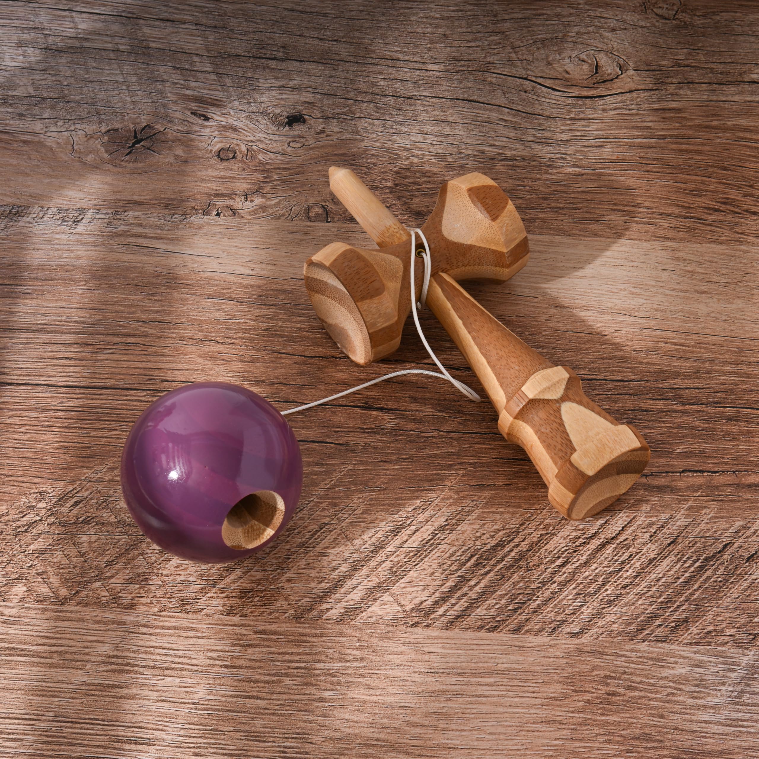 スポーツトイ・アクショントイ Sol Kendamas - SHIBUI Purple KENDAMA TOY CO. Pacote com 2 – O melhor Kendama para todos os