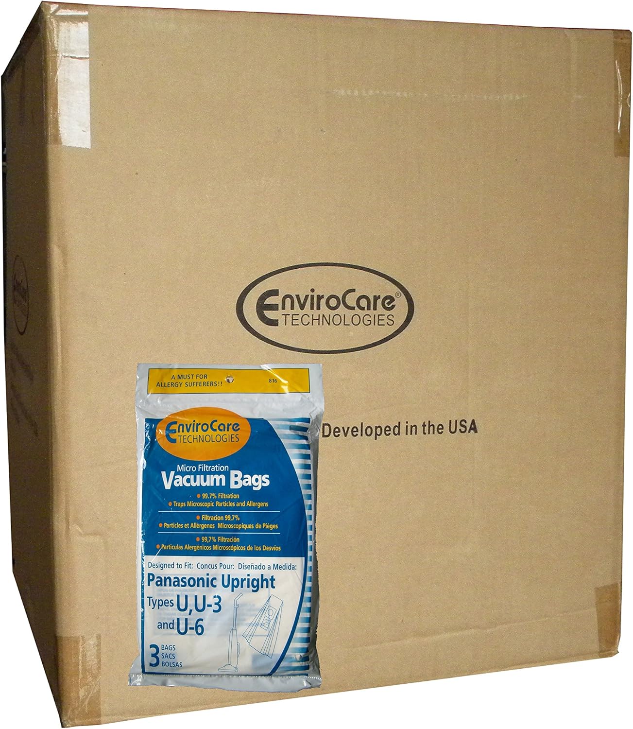 150 Panasonic U, U-3 & U-6 Upright Vacuum Cleaner Bags, MC-V145M, MC-115P, MC-V5000 thru MC-V5099, MC-V7300 thru MC-V7399, MC-V6200 thru MC-V6299