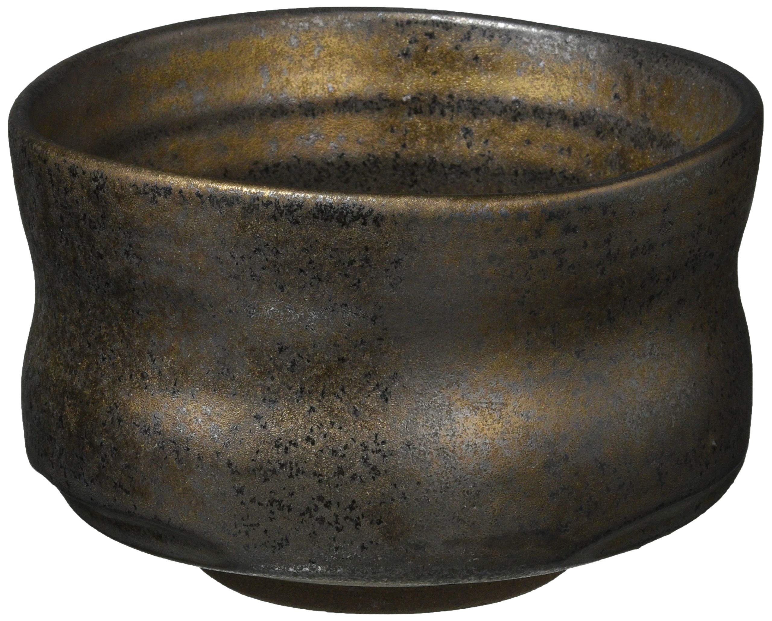 Mino Ware Matcha Bowl, Pestle Shape, Smoked Black, Made in Japan 505-27
