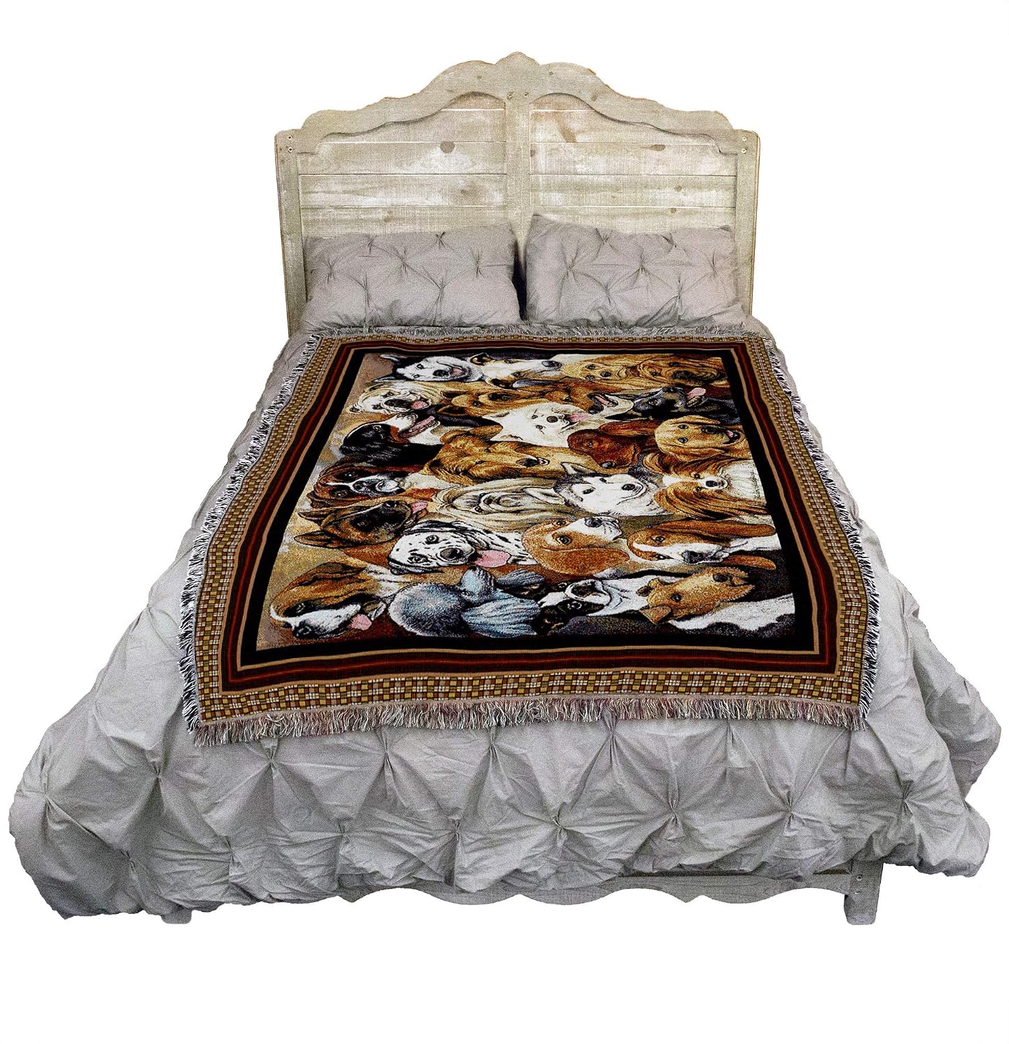 Pure Country Weavers Man's Best Friend Dog Collage Blanket by Elena Vladykina - Gift for Dog Lover - Tapestry Throw Woven from Cotton - Made in The USA (72x54)