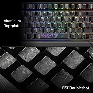 ASUS ROG Strix Scope II 96 Wireless Mechanical Gaming Keyboard 96% Full-Size, Tri-Mode Connectivity, Hot Swappable Pre-lubed ROG NX Snow Linear Switches, PBT Keycaps, RGB, PC/Mac Support-Black