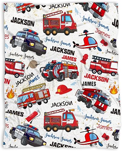 Miniatura 174 de Manta de bebé de bomberos con camión de bomberos, súper suave, manta acogedora para recién nacido, manta de recepción para bebé, manta para cuna, 40