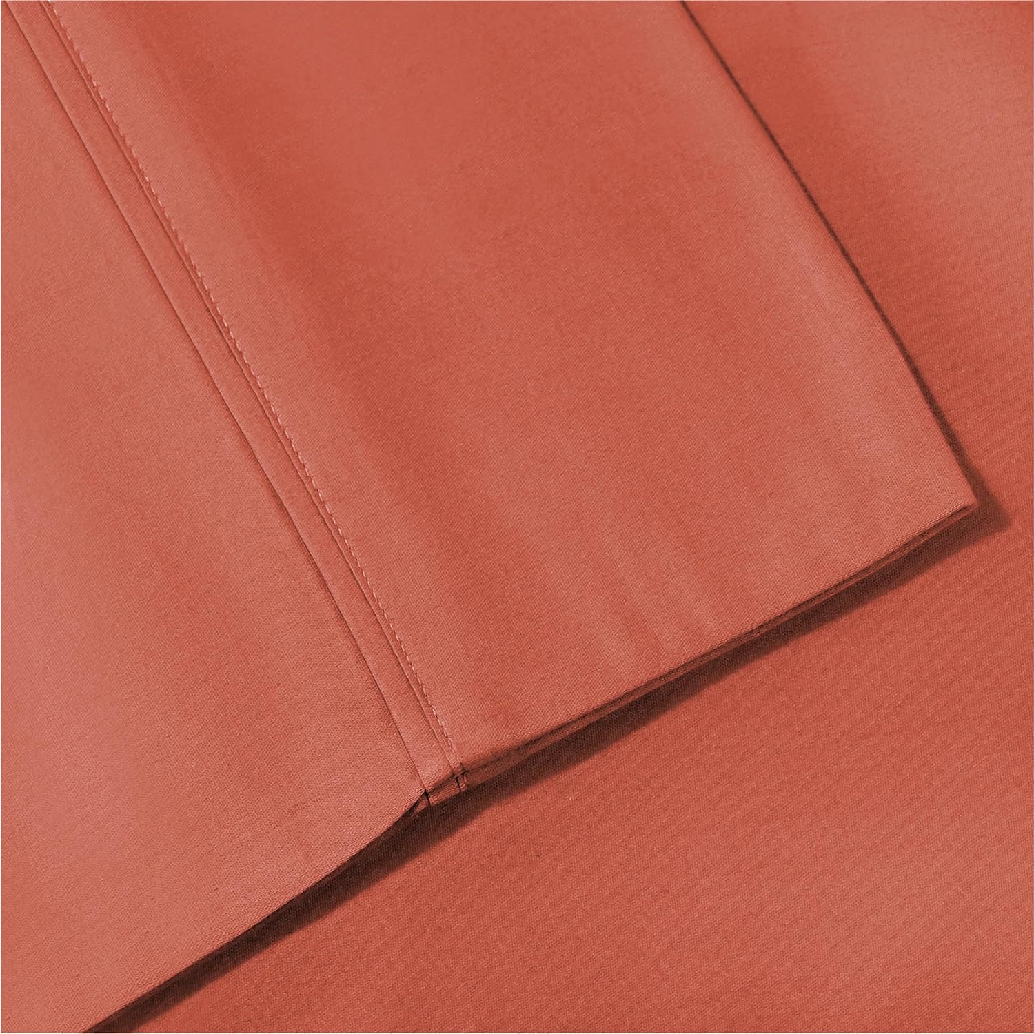 Superior 1200 Thread Count Cotton Blend Sheet Set, Deep Pocket Sheets, 1 Elastic Deep Pocket Fitted Sheet, 1 Flat Sheet, 2 Pillowcases, Cotton Rich Soft Daily Bedding, Sateen Weave, King, Coral - Image 8