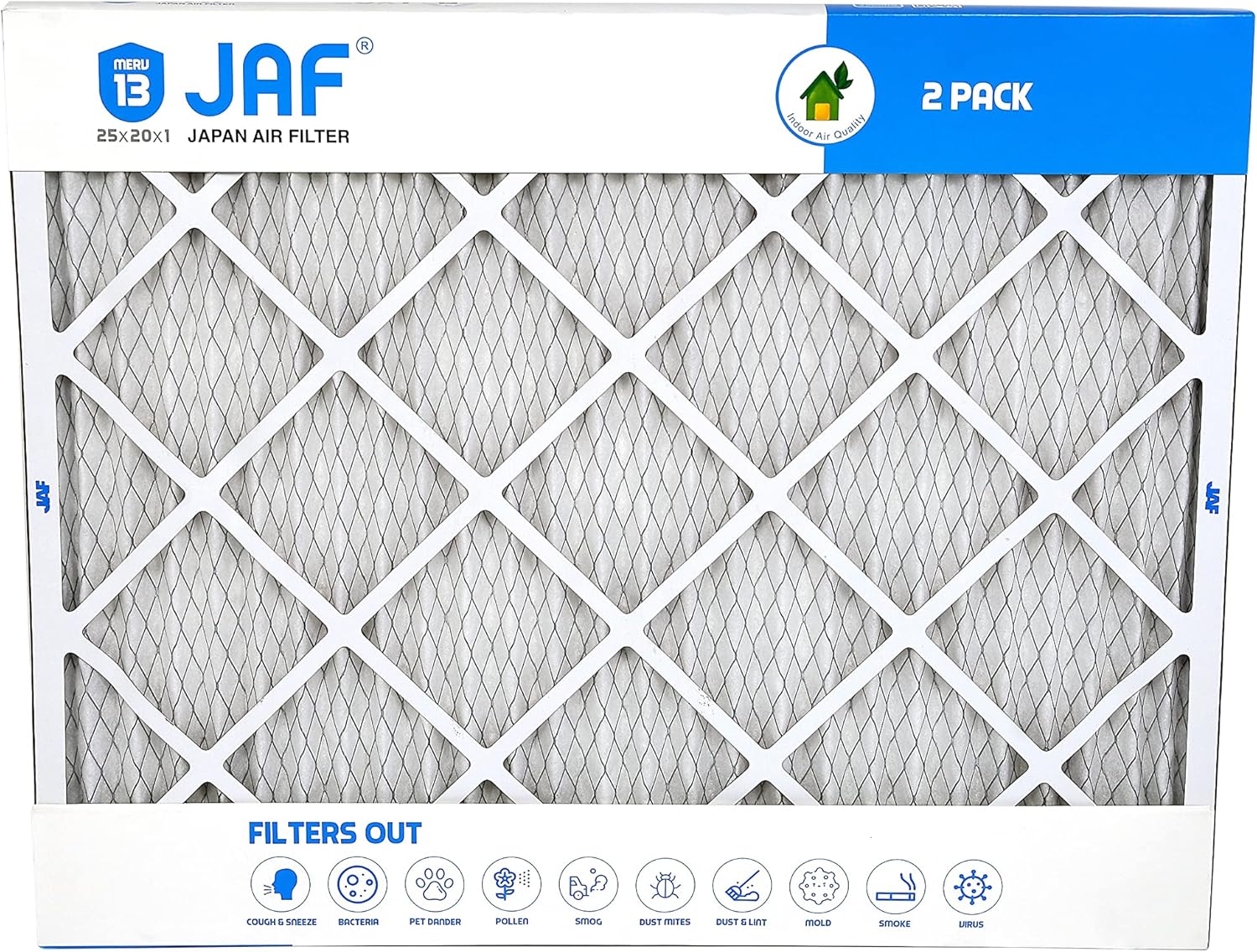 Japan Air Filter 20x25x1 MERV 13 (2Pack) HVAC Furnace Air Filter