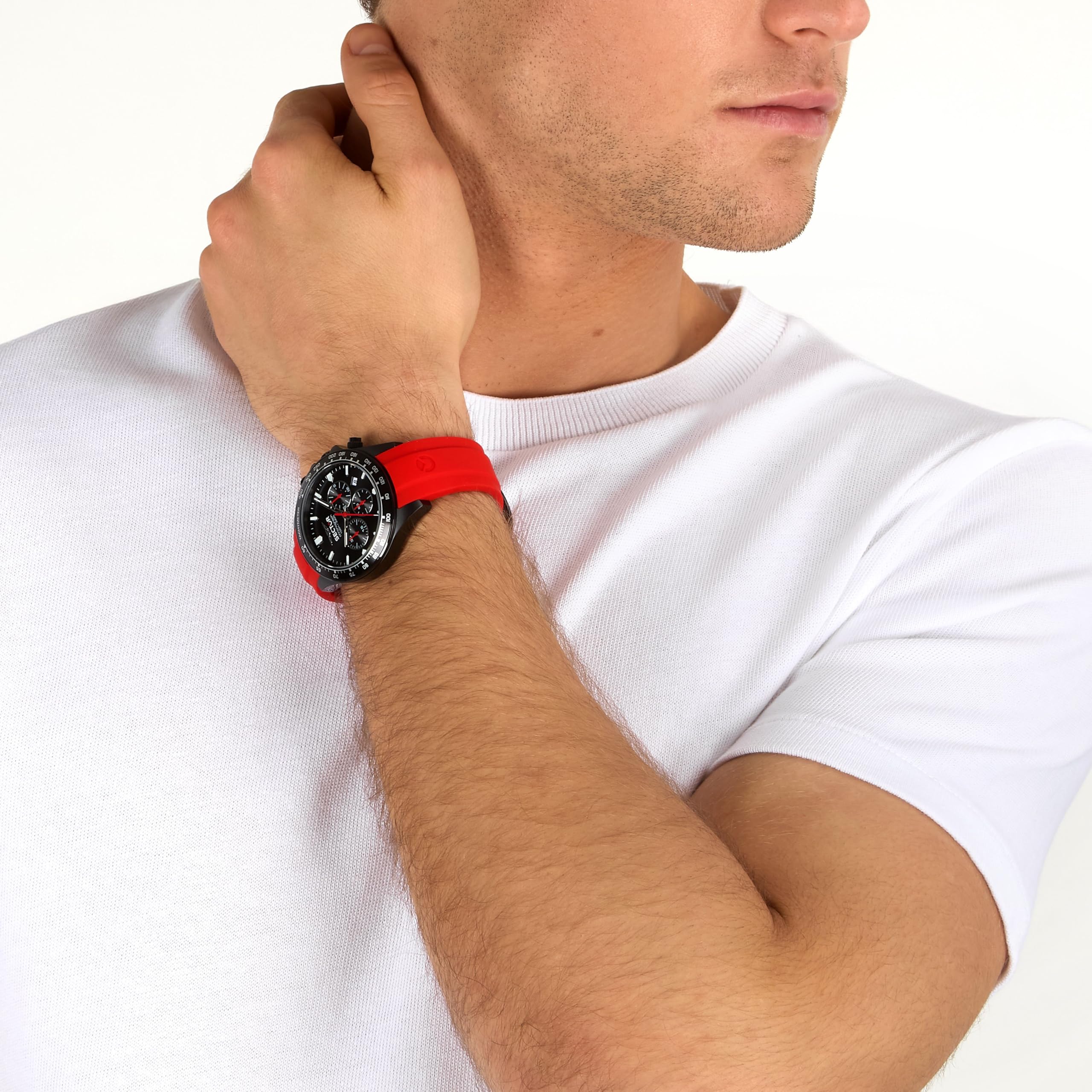 Sector No Limits Orologio Uomo, Cronografo, Analogico, 43 mm, Collezione 230, Cinturino in Silicone