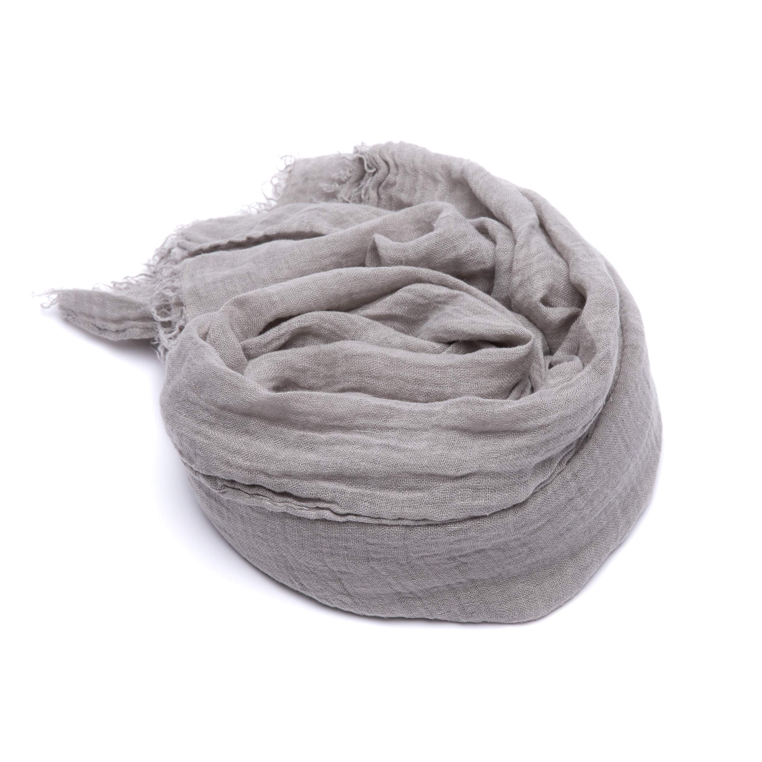 LinenMe 100% Linen Scarf for Women Men Unisex Garza 100 x 200 cm, Summer Shawl Lightweight Soft Breathable Comfortable, Taupe