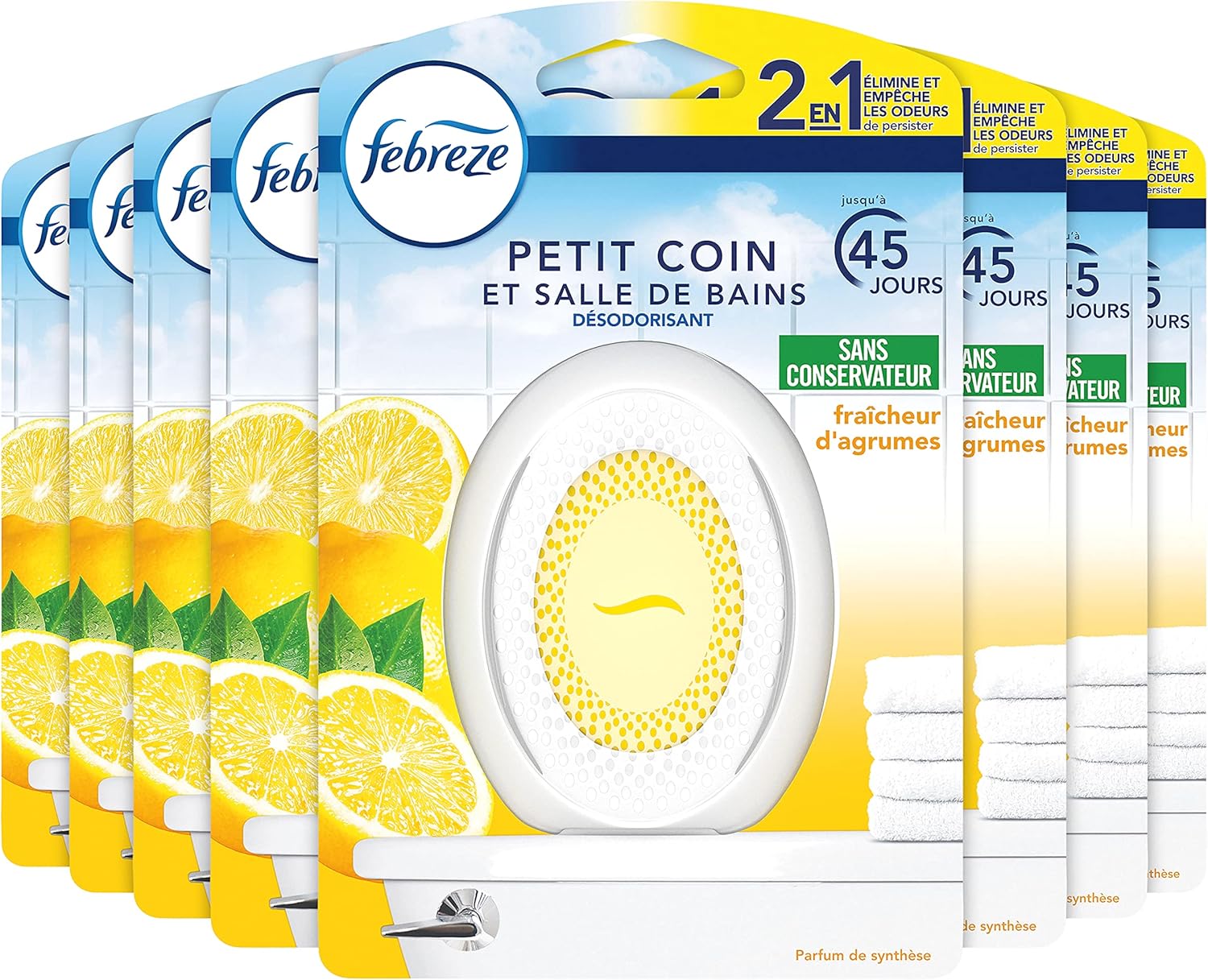 Febreze Petit Coin, Désodorisant WC, 8 Unités, Fraîcheur d