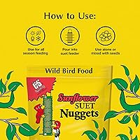 Vista 6 de C&S Sunflower Suet Nuggets, Wild Birds Food For Woodpeckers, Chickadees, Nuthatches, and More, 8 Pounds