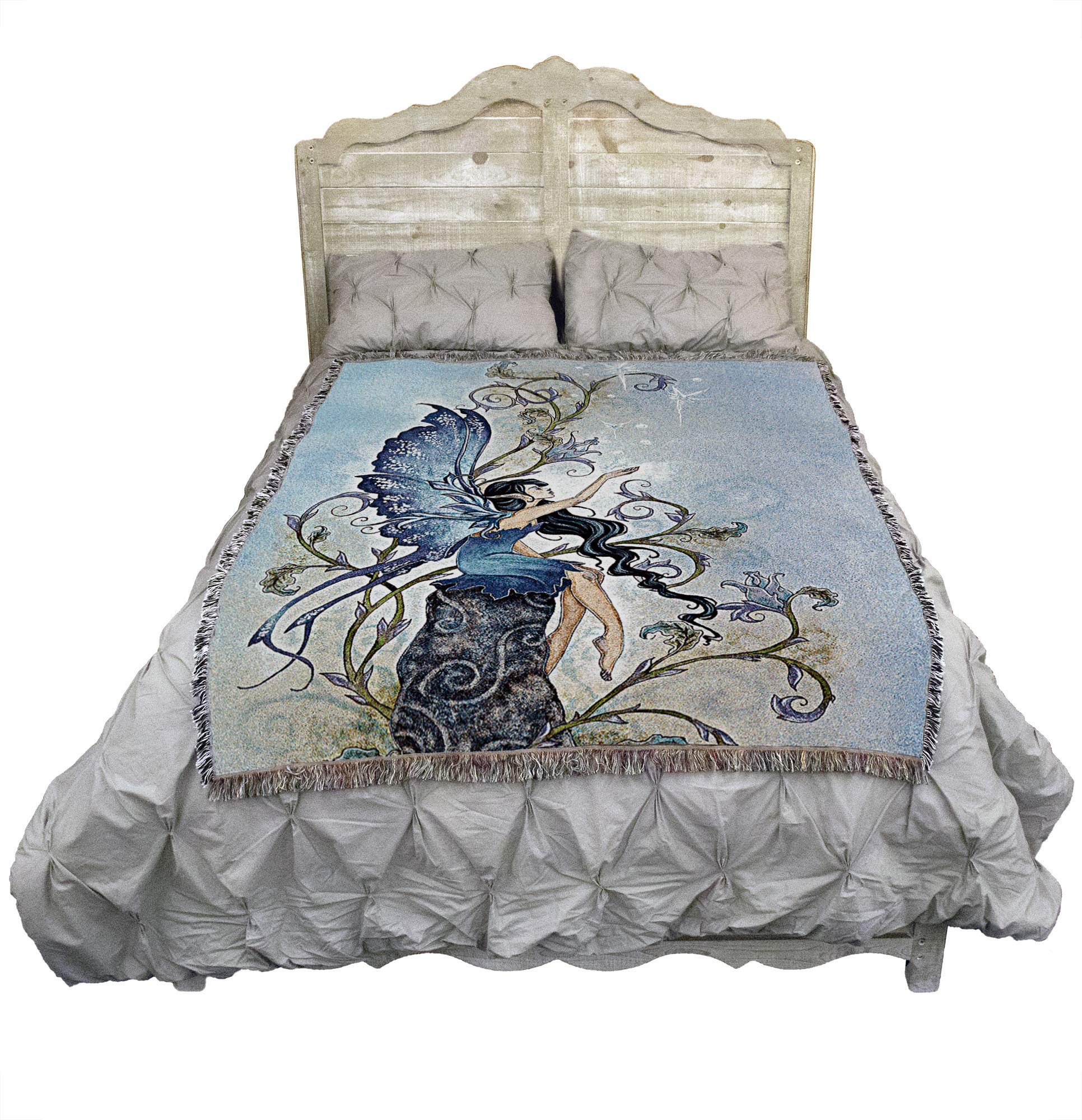 Amy Brown Schwestern-Feen-Decke – Baumwoll-Tapisserie, Gewebt In Den USA, 72 X 54 Zoll